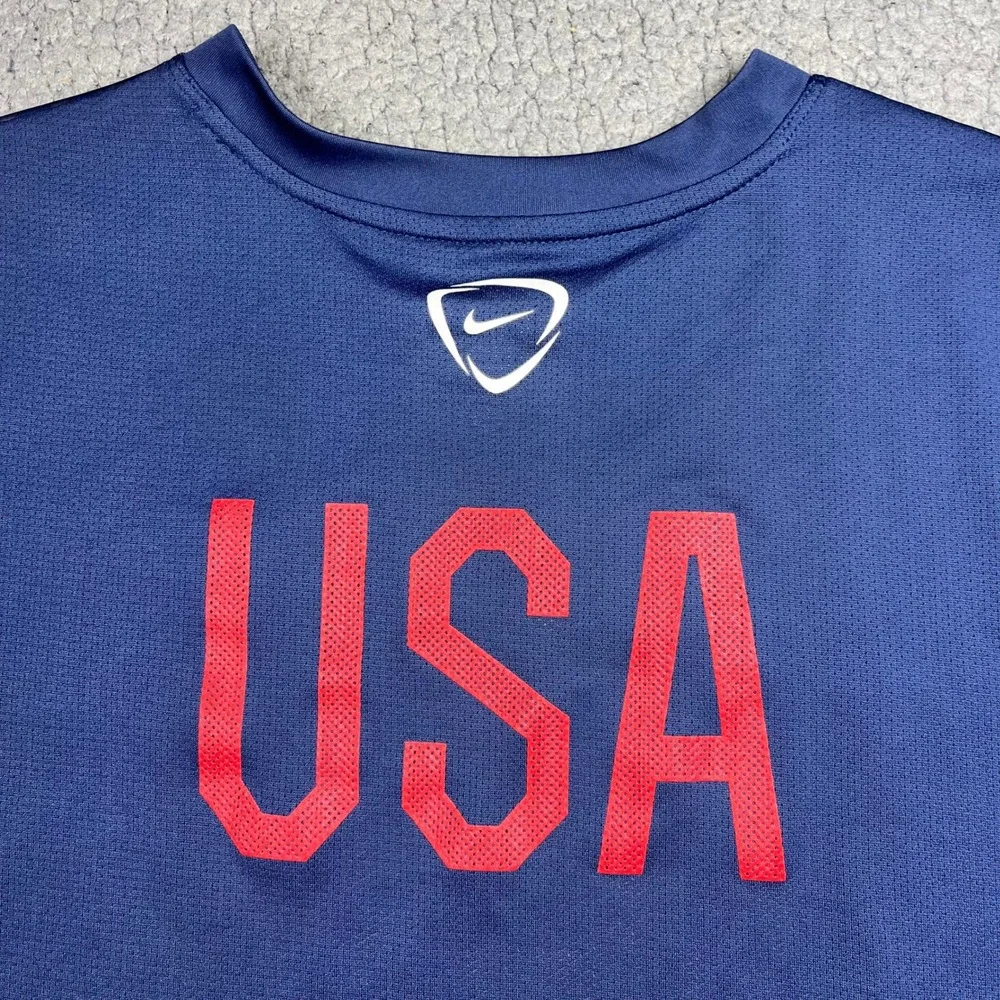 Nike US Soccer USMNT Mens Training Jersey Blue Chevron Dri-FIT 578799-410 L - Picture 6 of 12